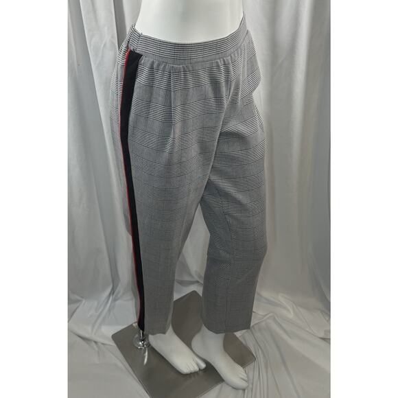 Joe B Pants - Joe B by Joe Benbasset Tuxedo Houndstooth Cropped Pants Black Gray Red XL 88-60